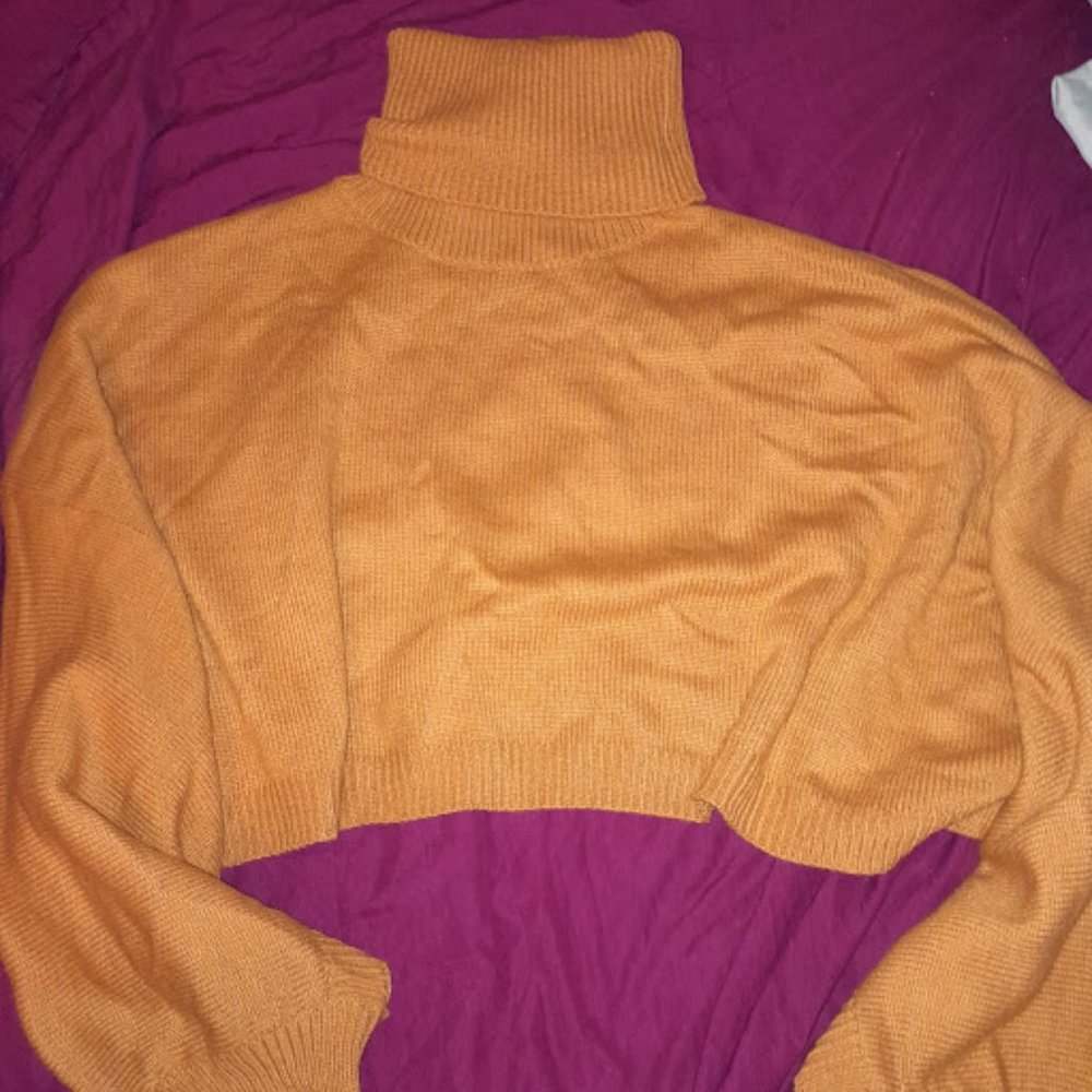 Cropped Turtleneck Sweater/Poncho